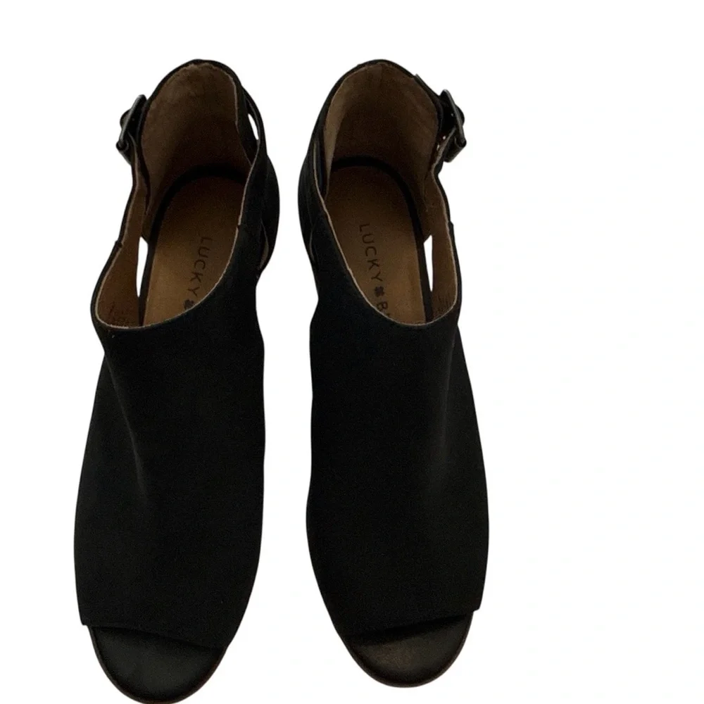 Lucky Brand Black Open-Toe Block Heel Sandal/Bootie/Mule - Women’s Size 8 - Picture 4 of 10